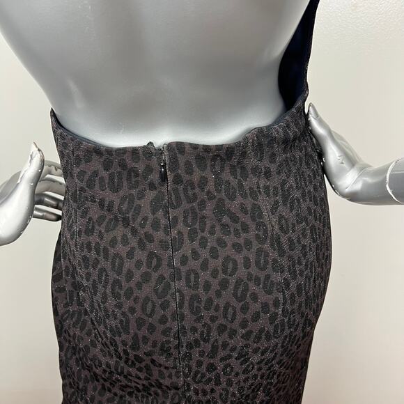 Vintage 90s Susan Roselli Vijack Leopard Sparkly Maxi Dress Gown Halter Prom 14 - Picture 4 of 13